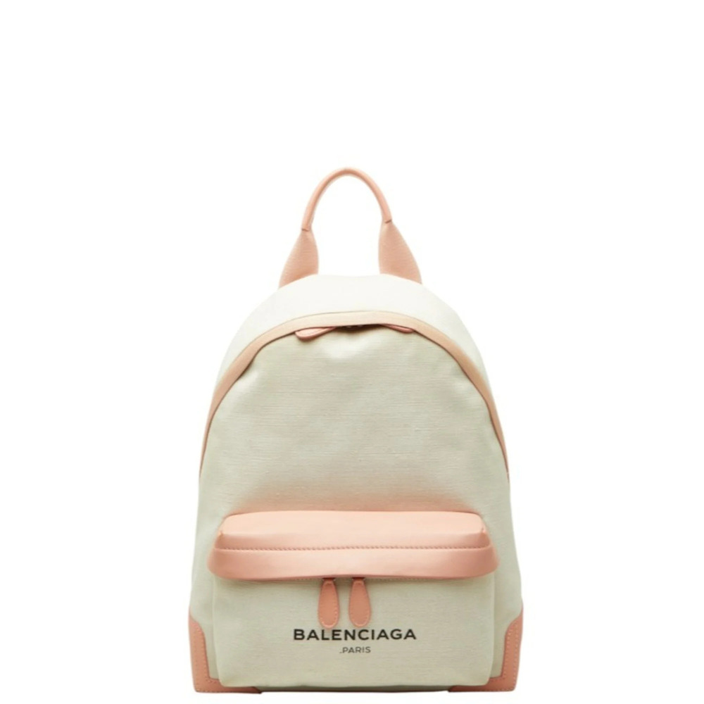 Balenciaga Backpack, White Pink Canvas Leather, Women's BALENCIAGA